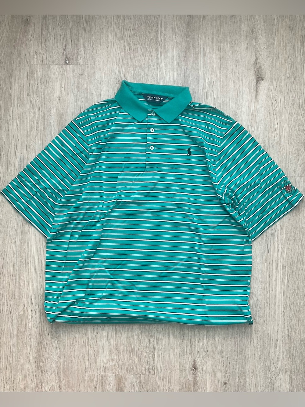 Polo Ralph Lauren Fox Chapel Golf Club Polo Shirt Mens Large Green Striped Golf